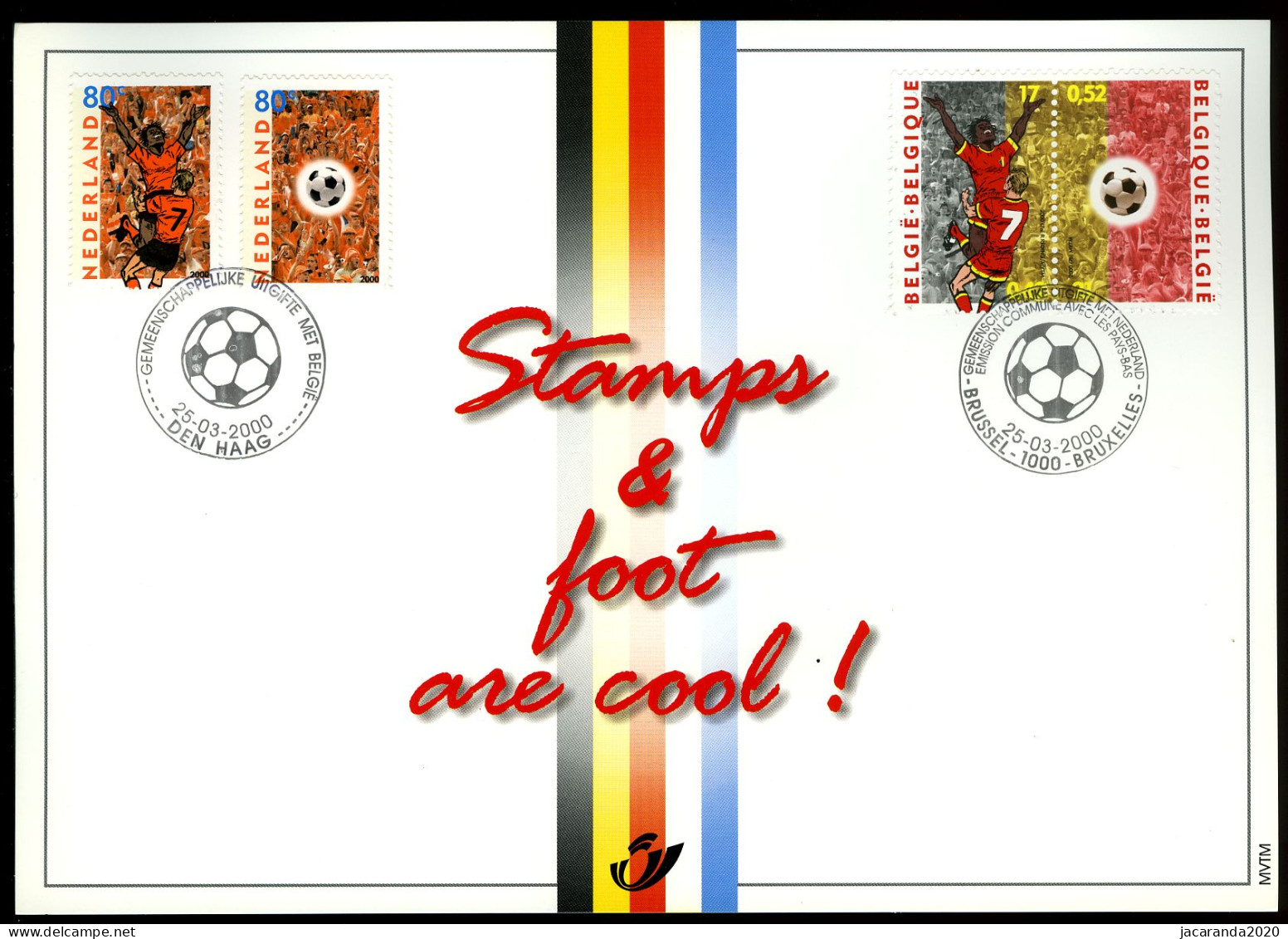 België 2892 HK - Europees Kampioenschap Voetbal - Football - Gem. Uitgifte Met Nederland - 2000 - Cartoline Commemorative - Emissioni Congiunte [HK]