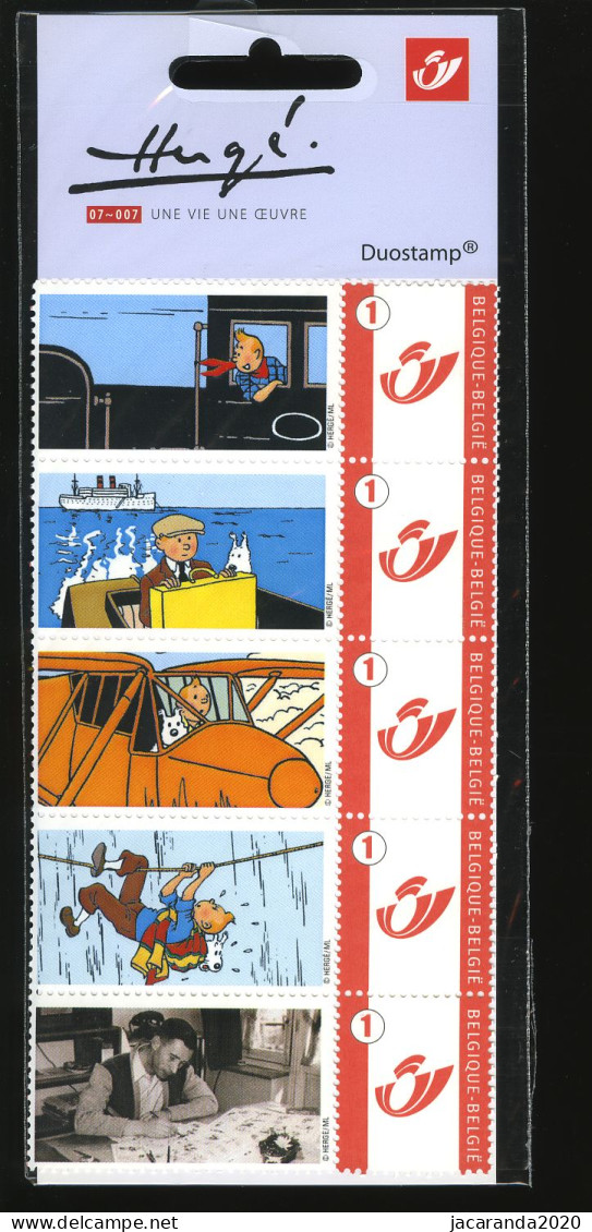 België 3700 - Duostamp - Strips - BD - Comics - Kuifje - Tintin - Une Vie, Une Oeuvre - Hergé - Str V 5 - Sous Blister - Ungebraucht