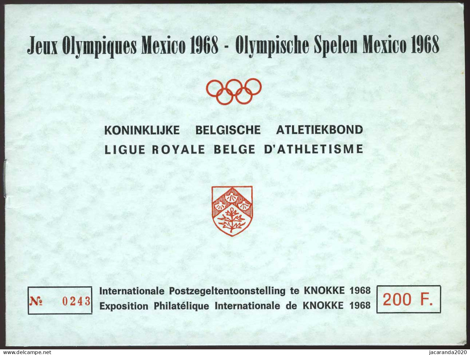 België E105 - Sport - Olympische Spelen - Mexico 1968 - Boekje Met Velletjes E103/04 - Erinnophilia [E]