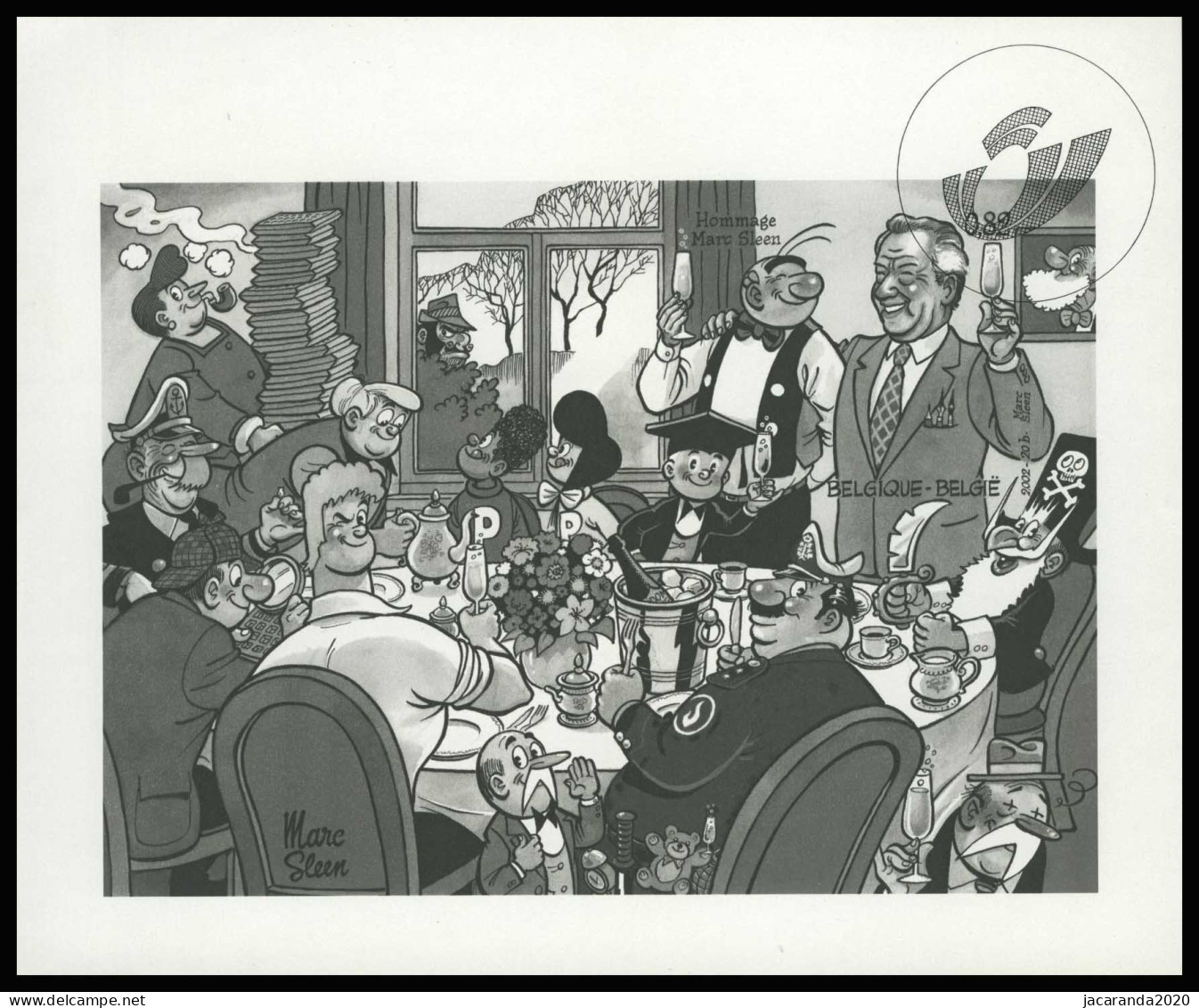 België GCA8 - 2003 - Marc Sleen 80 Jaar - Strips - BD - (BL100) - B&W Sheetlets, Courtesu Of The Post  [ZN & GC]