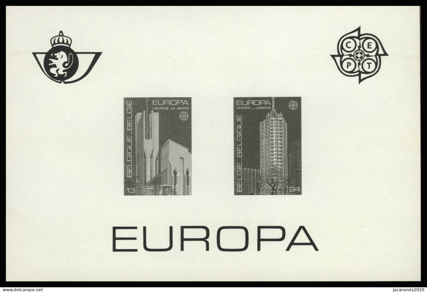 België ZW/NB 2251/52 - Europa 1987 - Schwarz-weiß Kleinbögen [ZN & GC]