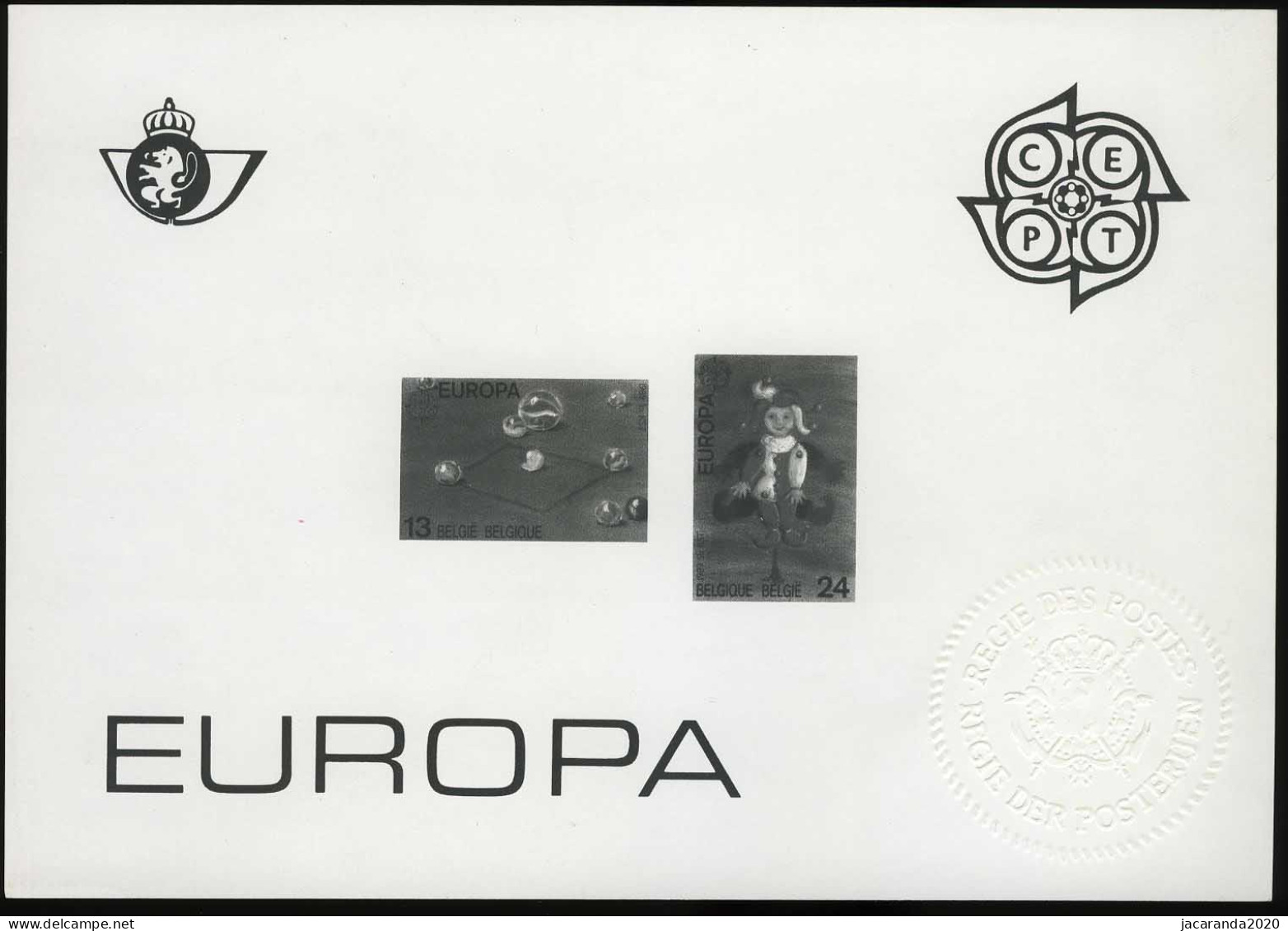 België ZW/NB 2323/24 - Europa 1989 - Feuillets N&B Offerts Par La Poste [ZN & GC]