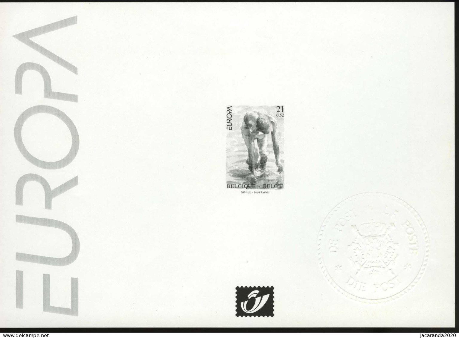 België ZW/NB 2989 - Europa 2001 - B&W Sheetlets, Courtesu Of The Post  [ZN & GC]