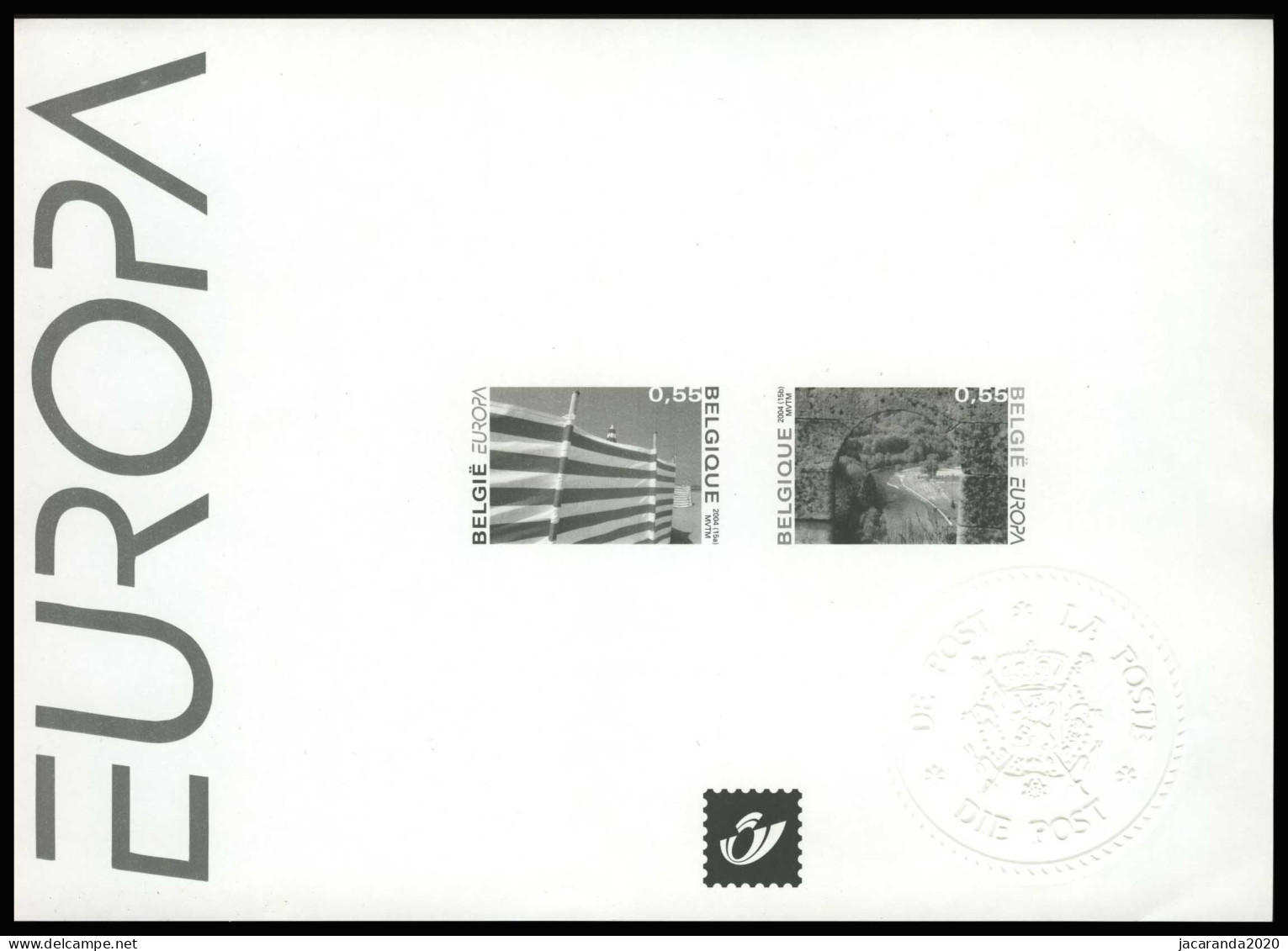 België ZW/NB 3291/92 - Europa 2004 - Folletos Blanco Y Negro [ZN & GC]