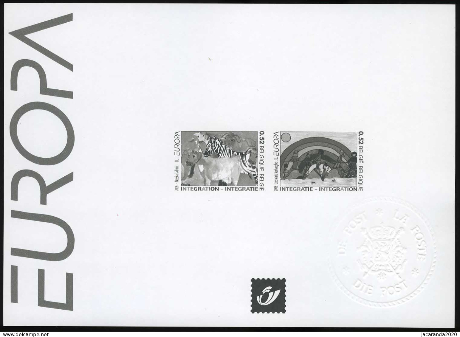 België ZW/NB 3561/62 - Europa 2006 - B&W Sheetlets, Courtesu Of The Post  [ZN & GC]