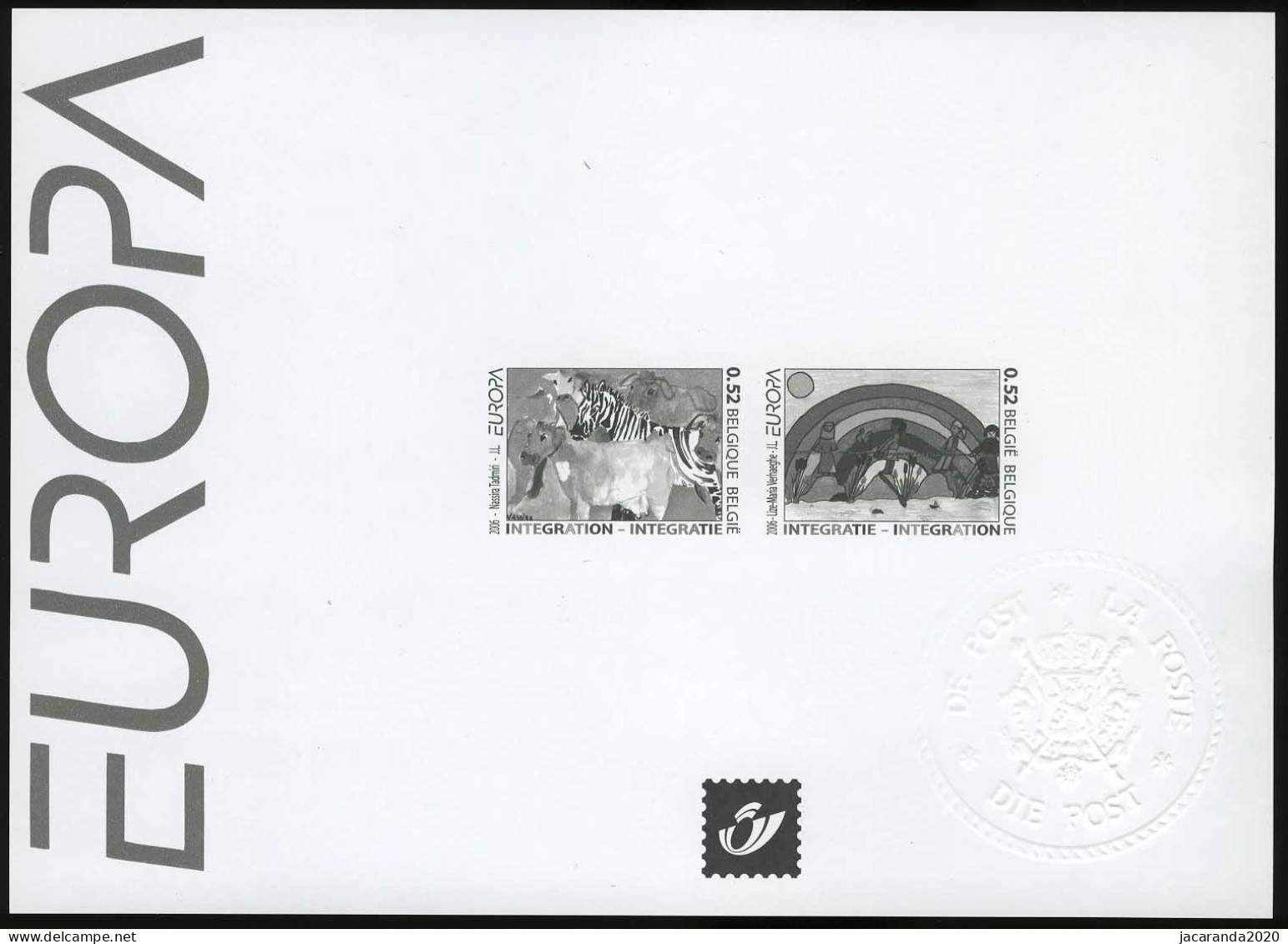 België ZW/NB 3561/62 - Europa 2006 - Feuillets N&B Offerts Par La Poste [ZN & GC]