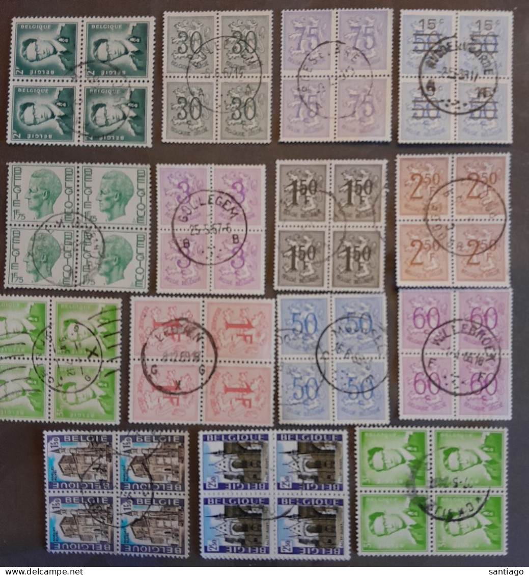 Belgie Gestempelde Bloken Van 4 - Used Stamps