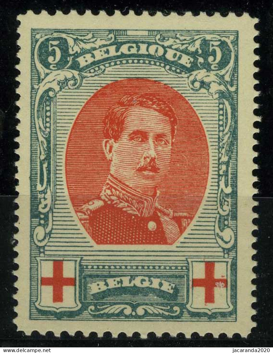 België 132A ** - Rode Kruis - Croix-Rouge - Koning Albert I - Roi Albert I - Tanding/Dentelure  12 X 14 - SUP - 1901-1930