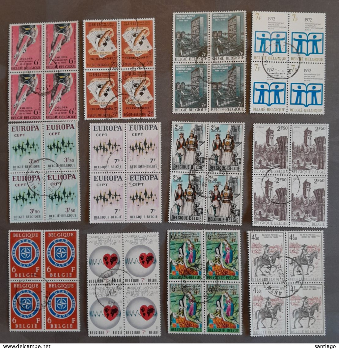Belgie Gestempelde Bloken Van 4 - Used Stamps