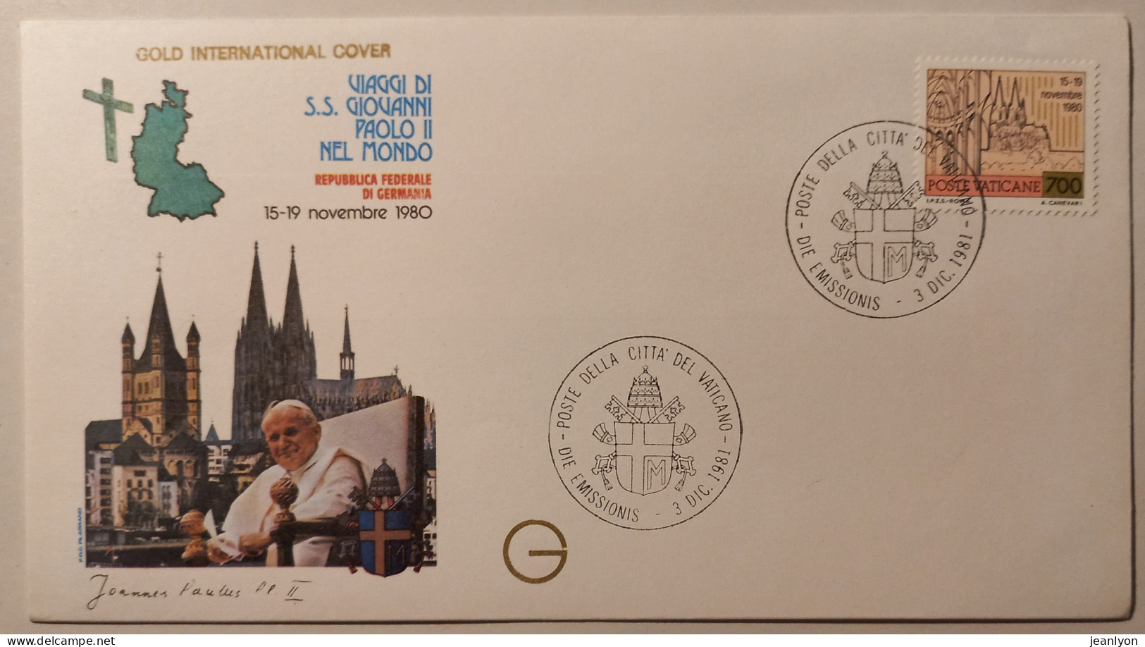 PAPE JEAN PAUL 2 - Voyage Allemagne 1980 - Enveloppe Commémorative Avec Timbre VATICAN - Päpste