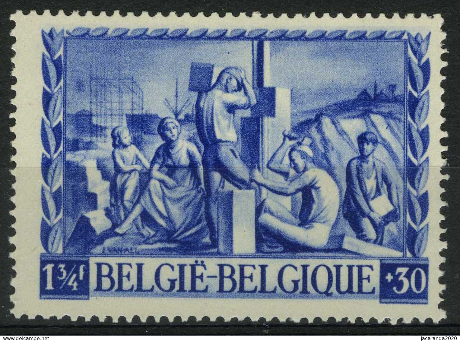 België 698-V1 * - Wolk Naast Stelling - Nuage - 1931-1960