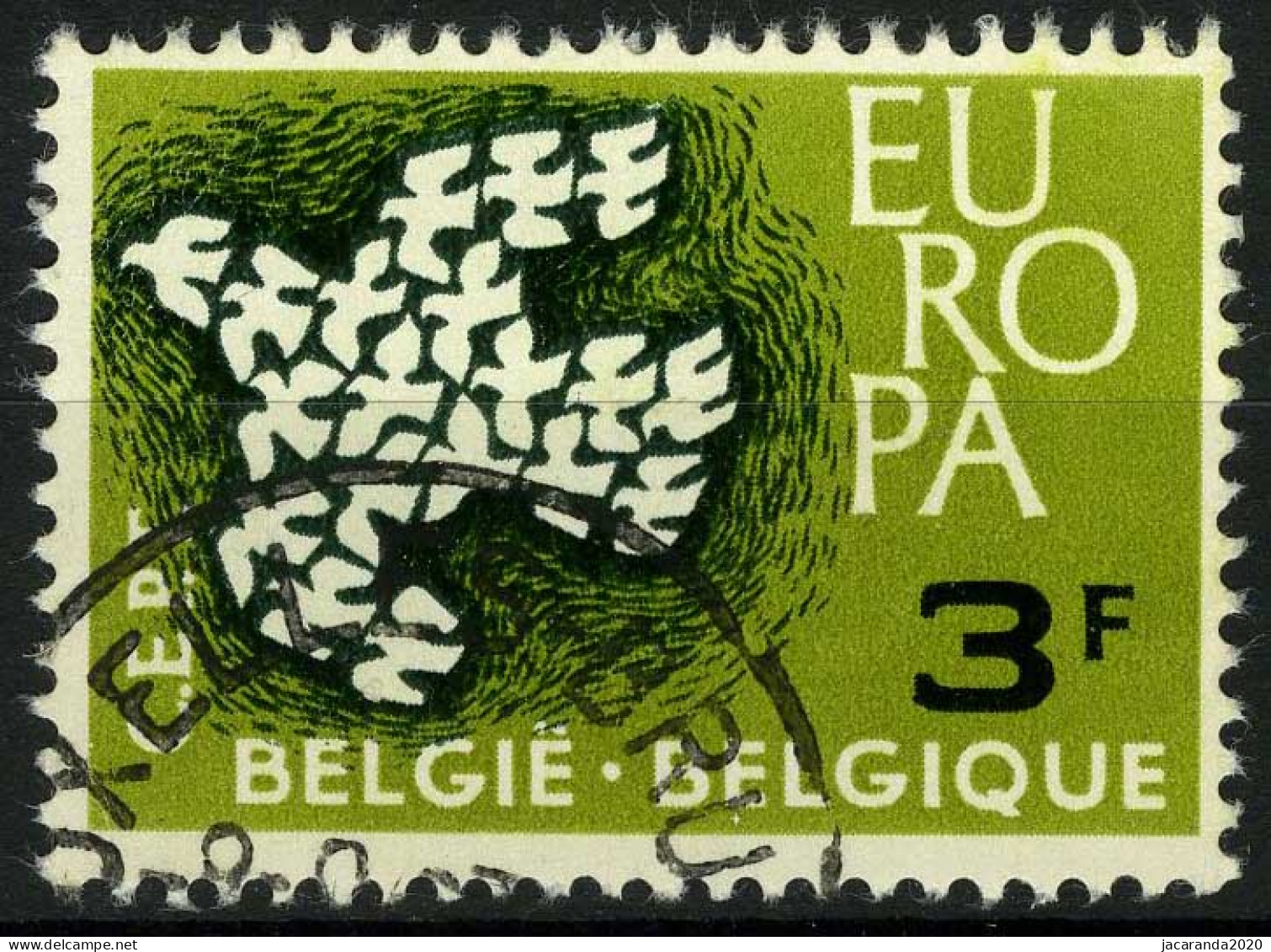 België 1193-V2 - Cijfer 3 Misvormd - Chiffre 3 Déformé - Cote: € 4,00 - 1961-1990