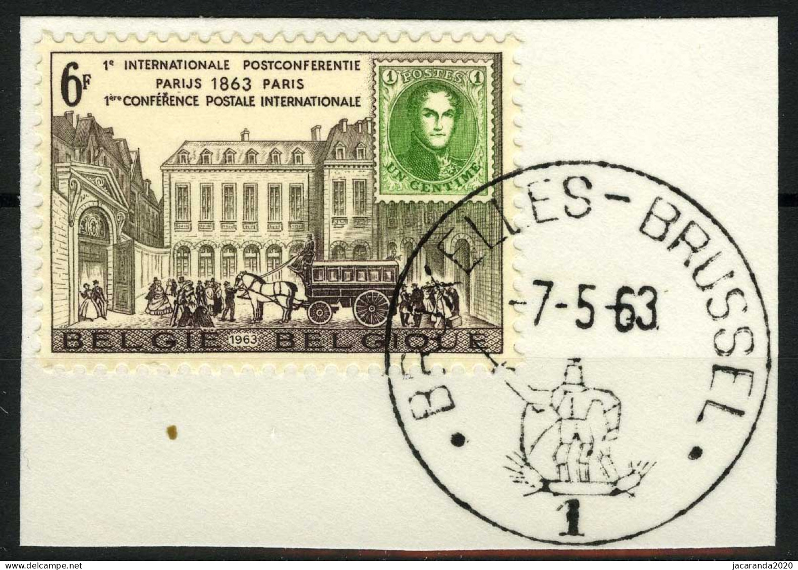 België 1250-V - Punt Boven R - Point Sur Le R De Conférence  - Cote: € 5,00 - 1961-1990