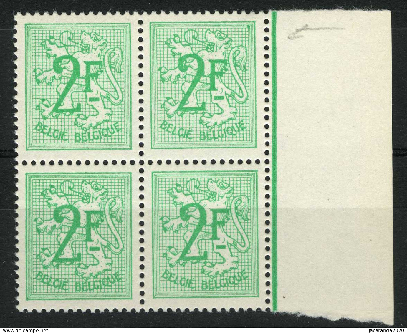 België 1443 ** - Groene Vlek Rechts Boven - Tache Verte à Droite - 1961-1990