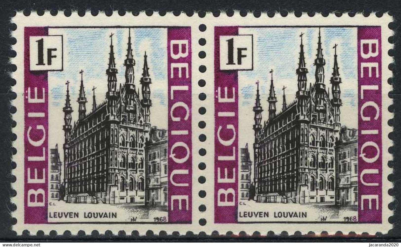 België 1480-V1 ** - Zonder Windwijzer Op Toren - Sans Girouette Sur La Tour - Cote: € 4,00 - 1961-1990