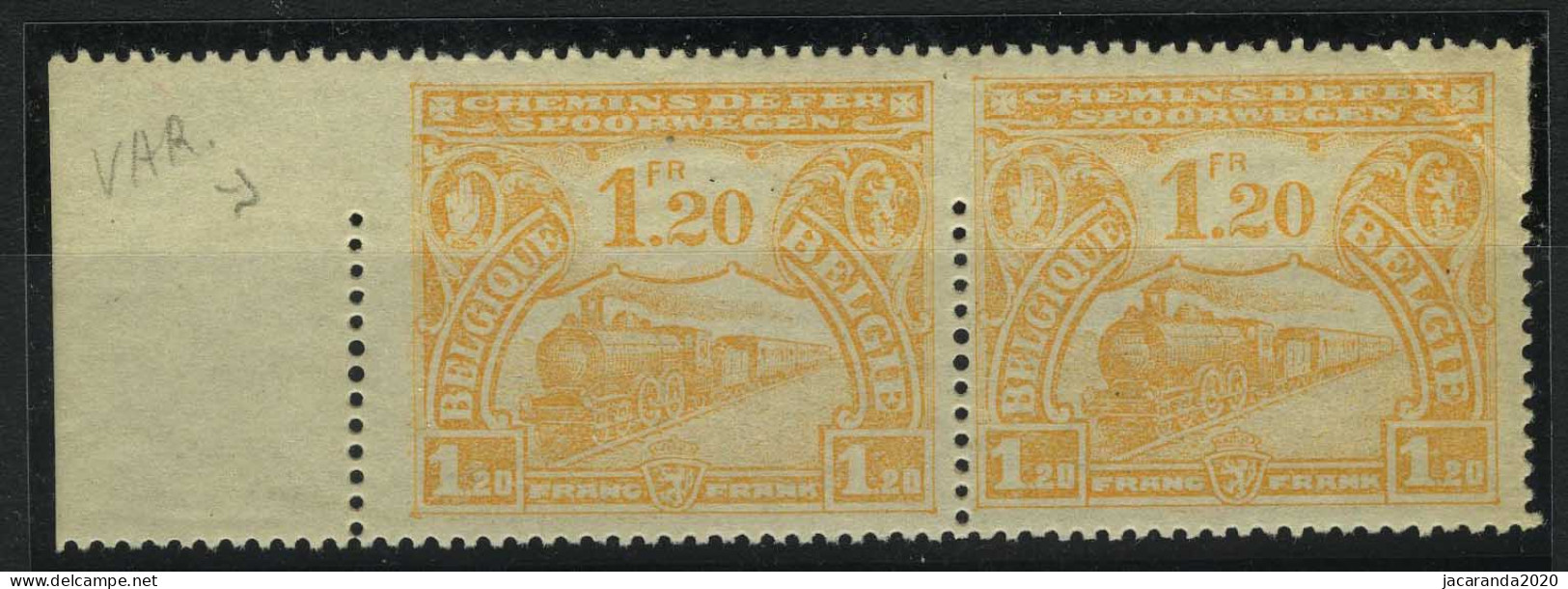 België TR117 **/* - Spoorwegzegel Met Tandingfout - Timbre Chemins De Fer Avec Erreur De Perforation - 1901-1930