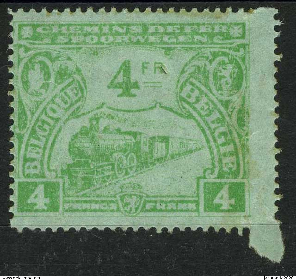 België TR122 (**/*) - Spoorwegzegel Met Tandingfout - Timbre Chemins De Fer Avec Erreur De Perforation - 1901-1930