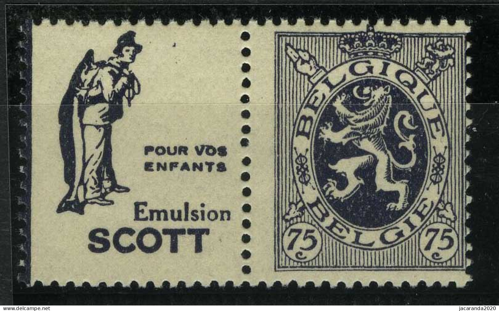 België PU53-Cu ** -  75c Scott (enfants) (288) - Kleurboord - Bord De Couleur - SUP - Other & Unclassified