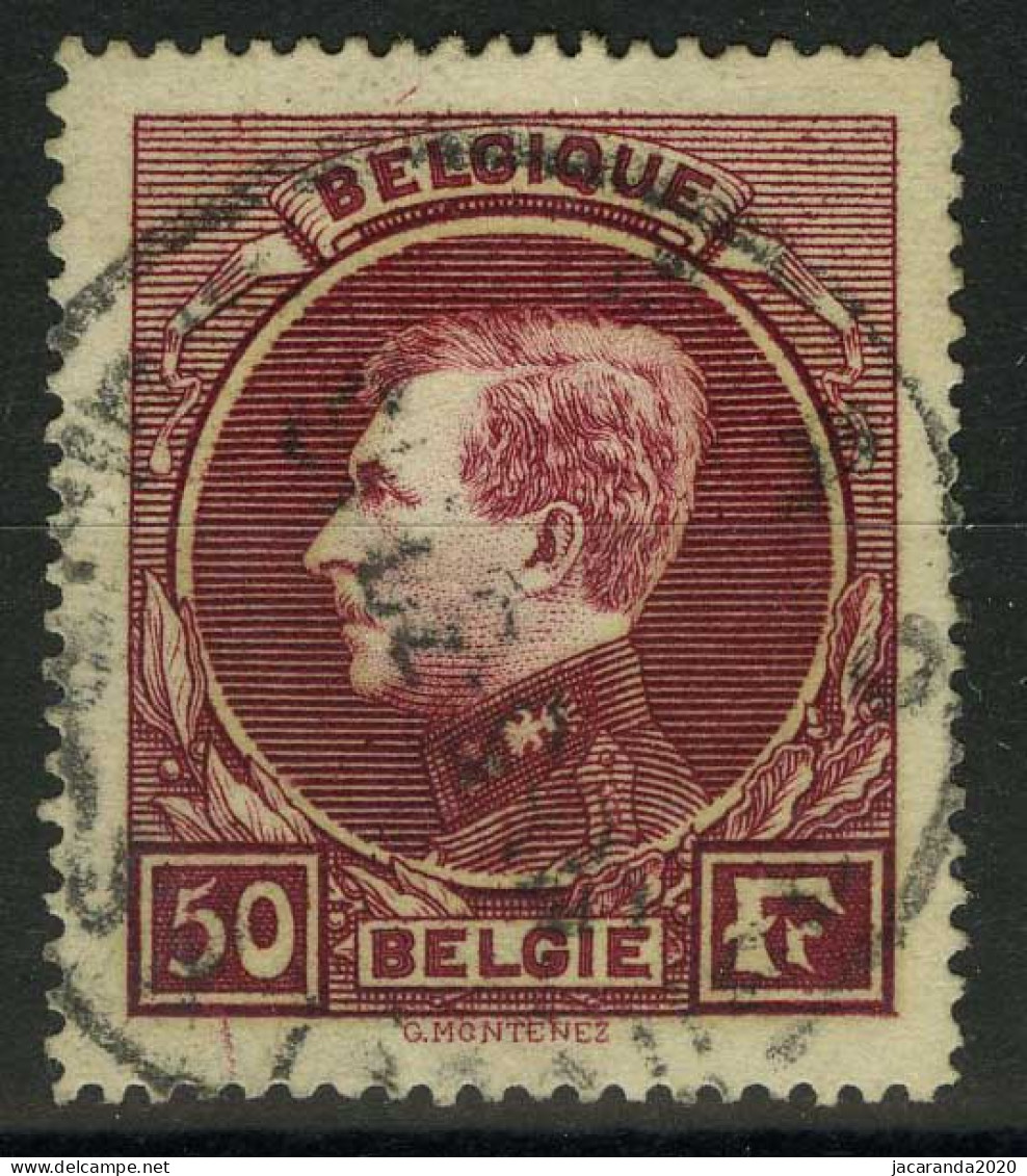 België 291 - Koning Albert I - Montenez - 50F Wijnrood - Roi Albert I - 50F Lie De Vin - O - Used - Used Stamps