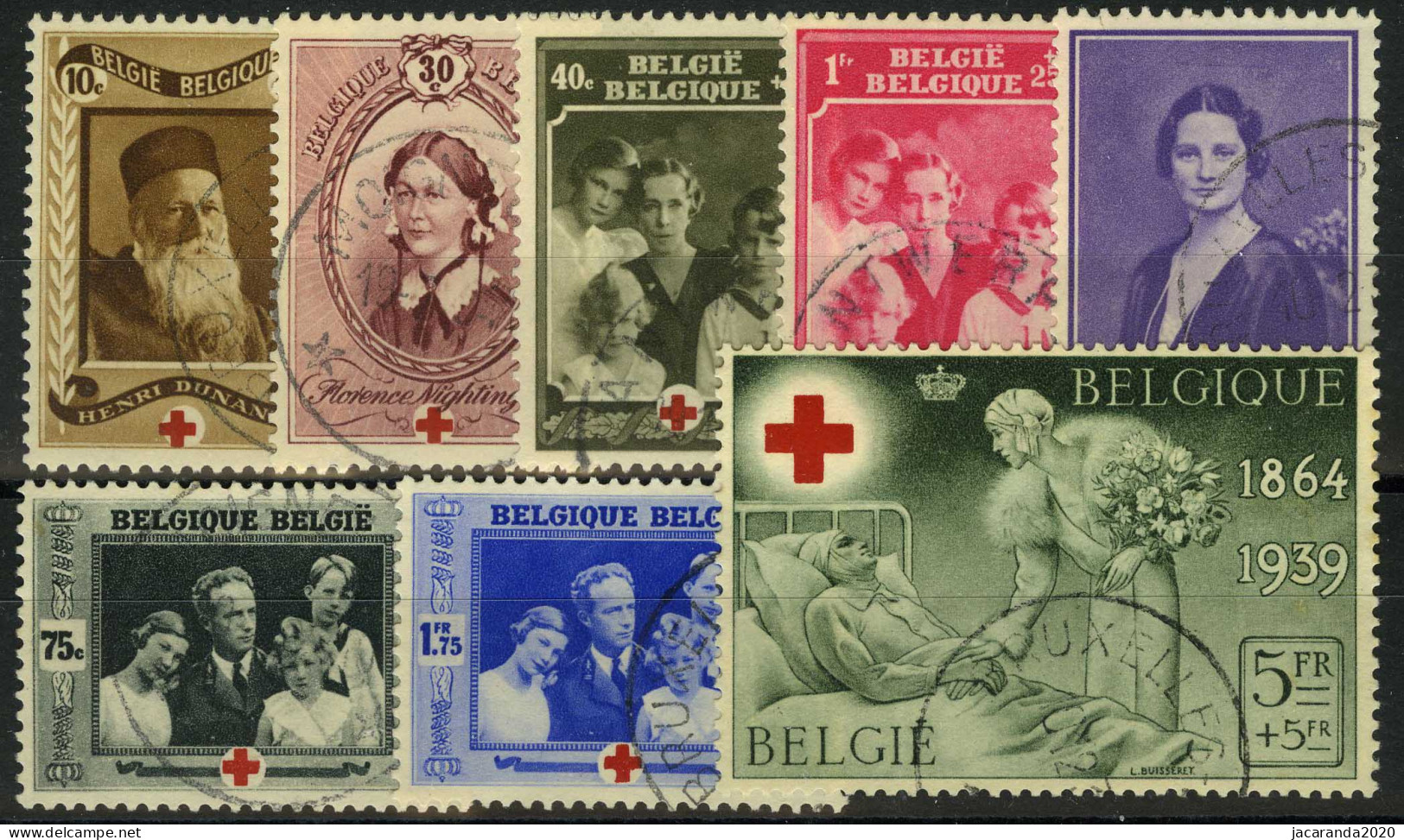 België 496/03 - 75jaar Rode Kruis - Henri Dunant - Koninklijke Familie - Croix-Rouge - Famille Royale - O - Used - Gebraucht