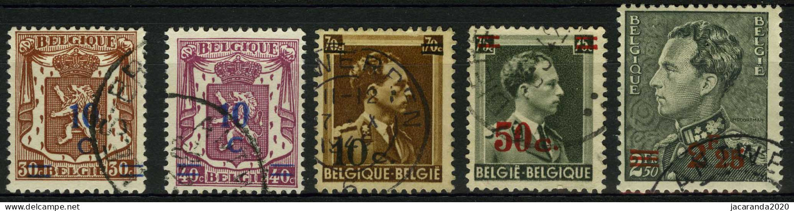België 568/72 - Zegels Van 1936-40 Met Opdruk - Koning Leopold III En Poortman - Roi Léopold III - O - Used - Used Stamps