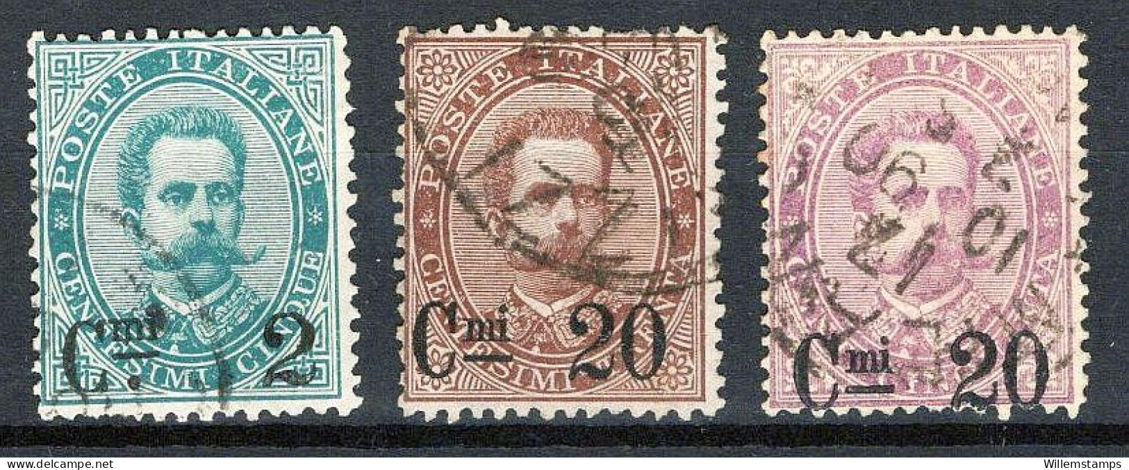 Italy 1890-1891 56-58 Michel & Sassone  (it-4-1) - Afgestempeld