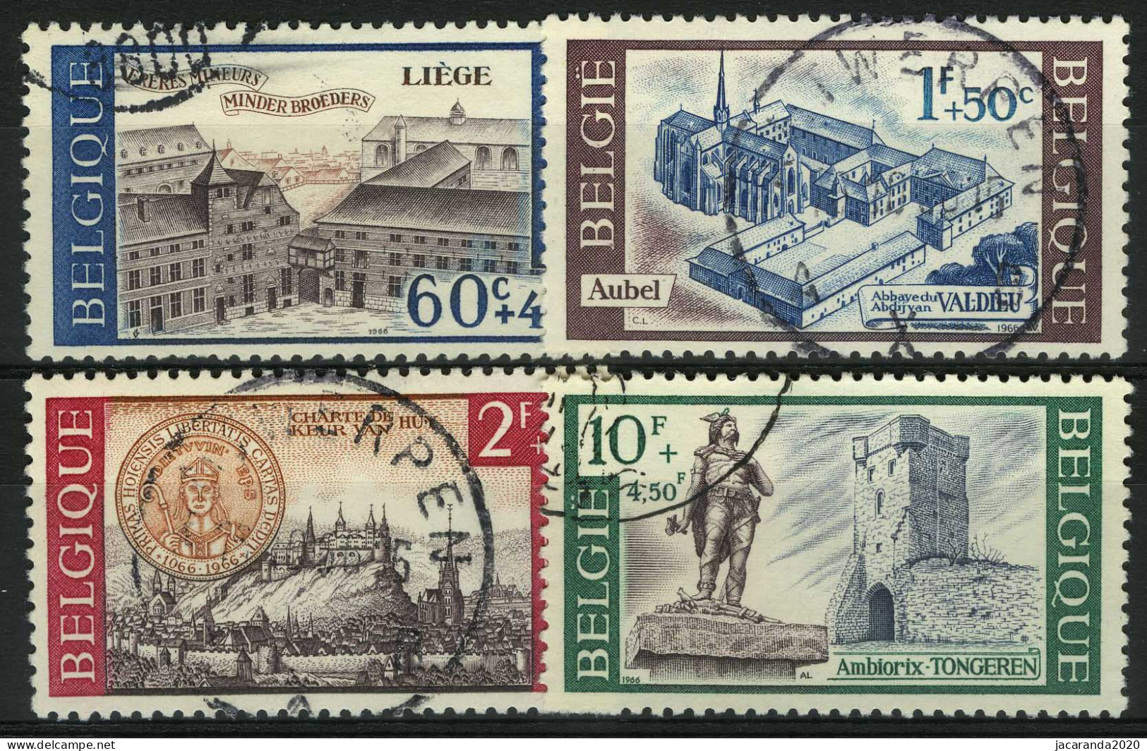 België 1385/88 - Culturele - Klooster Luik - Ambiorix - Tongeren - Abbaye - Huy - Liège - O - Used - Gebruikt