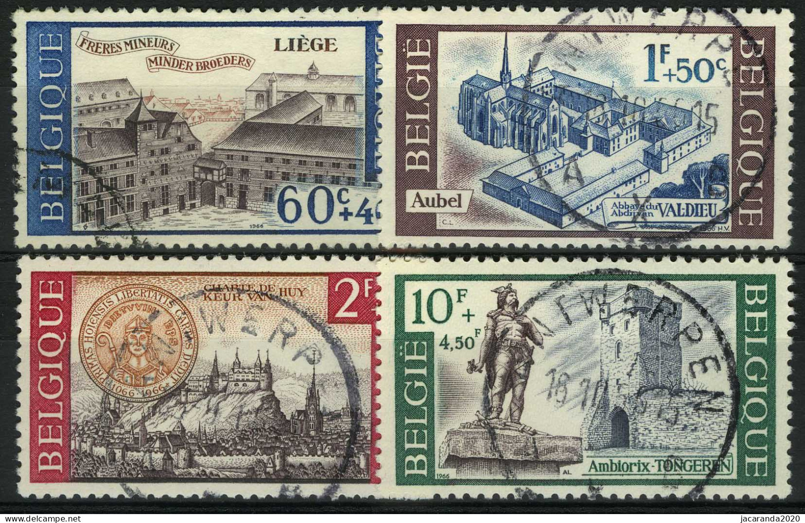 België 1385/88 - Culturele - Klooster Luik - Ambiorix - Tongeren - Abbaye - Huy - Liège - O - Used - Gebruikt