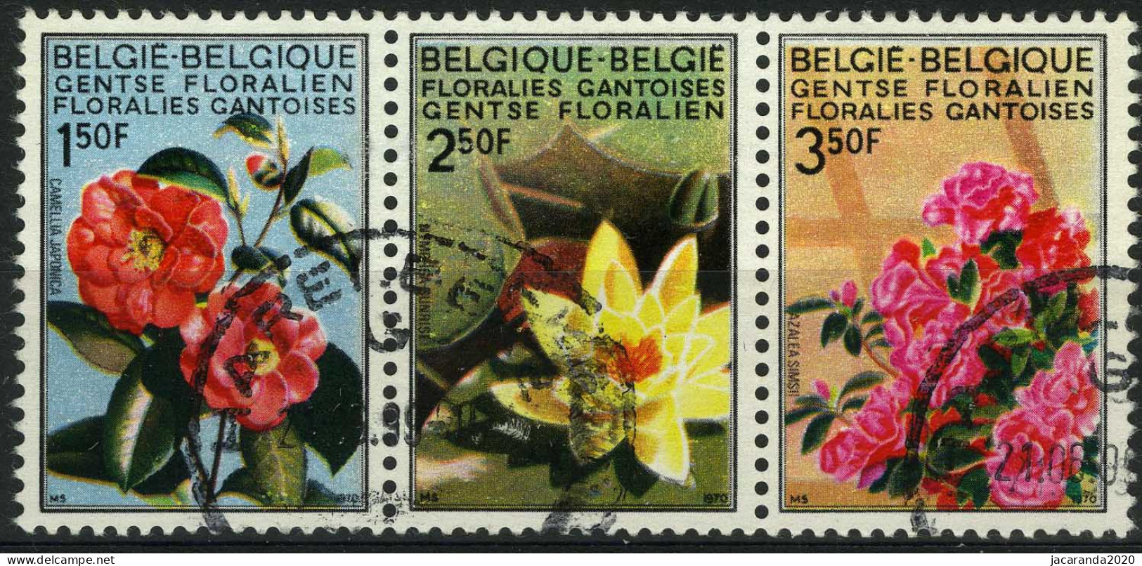 België 1523A/25A - Gentse Floraliën IV - Camelia - Waterlelie - Azalea - Floralies Gantoises IV - O - Used - Gebruikt