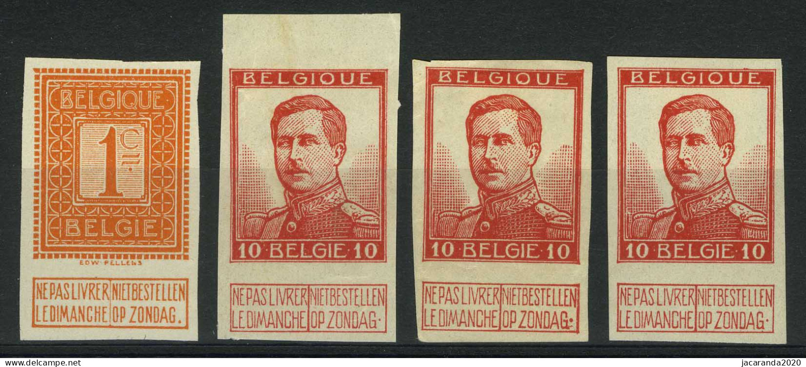 België 108 (*) + 123 (*) - Koning Albert I - Roi Albert I - Ongetand  - Otros & Sin Clasificación