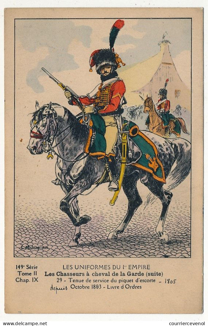Uniformes Du 1er Empire - Les Chasseurs à Cheval De La Garde - Tenue Piquet D'escorte 1805 - (dos Sans Impression) - Uniformes