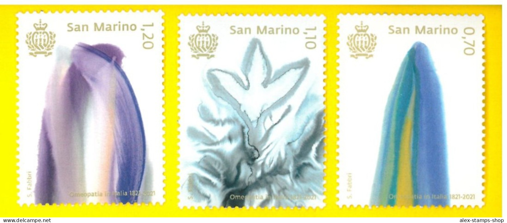 SAN MARINO 2021 Bicentenario Omeopati In Italia - New Set 3 Val. - Unused Stamps