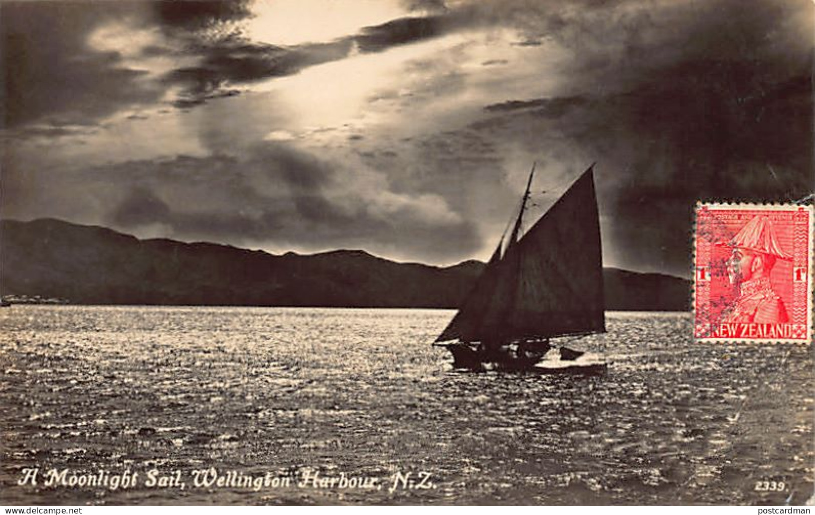 New Zealand - WELLINGTON HARBOUR - A Moonlight Sail - REAL PHOTO - Publ. Tanner Bros.  - New Zealand