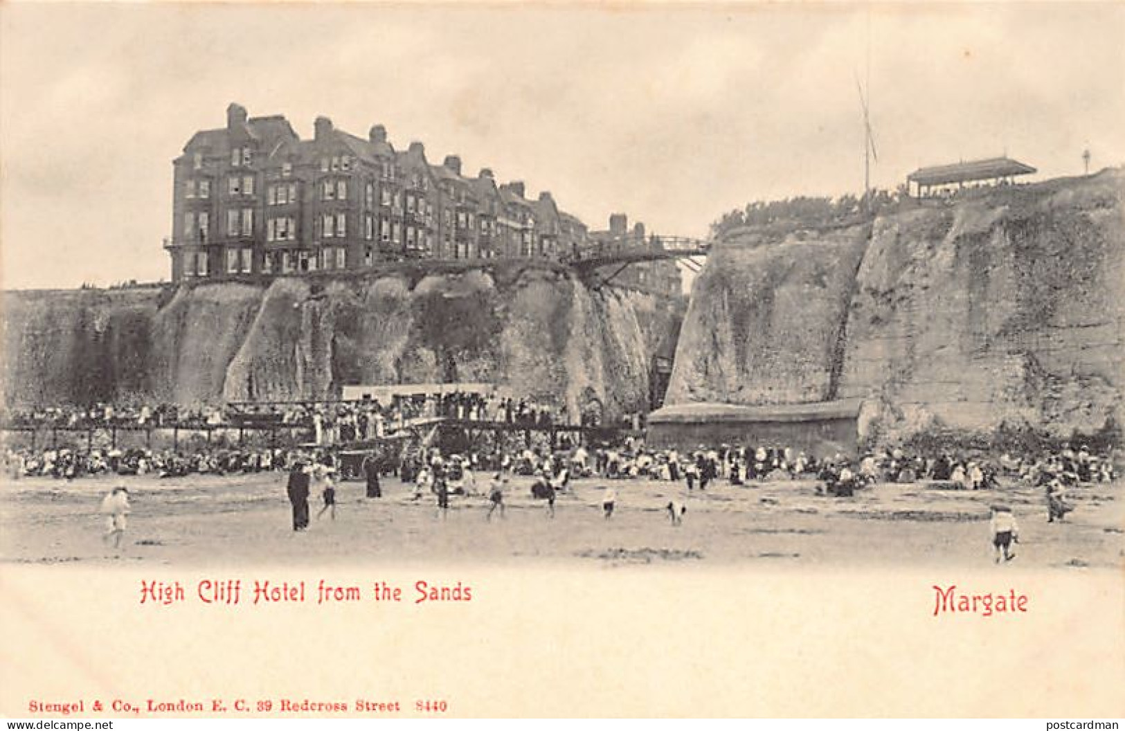 England - MARGATE (Kent) High Cliff Hotel From The Sands - Publ. Stengel & Co. 8440 - Margate