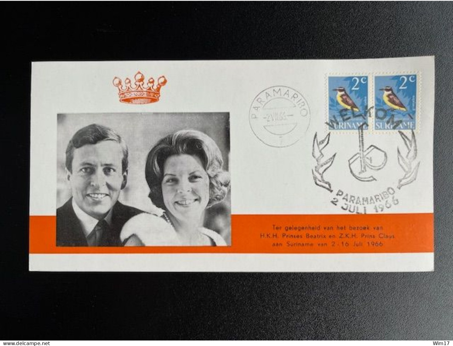 SURINAM 1966 PHOTO CARD ROYAL VISIT PARAMARIBO 02-07-1966 SURINAME - Surinam ... - 1975