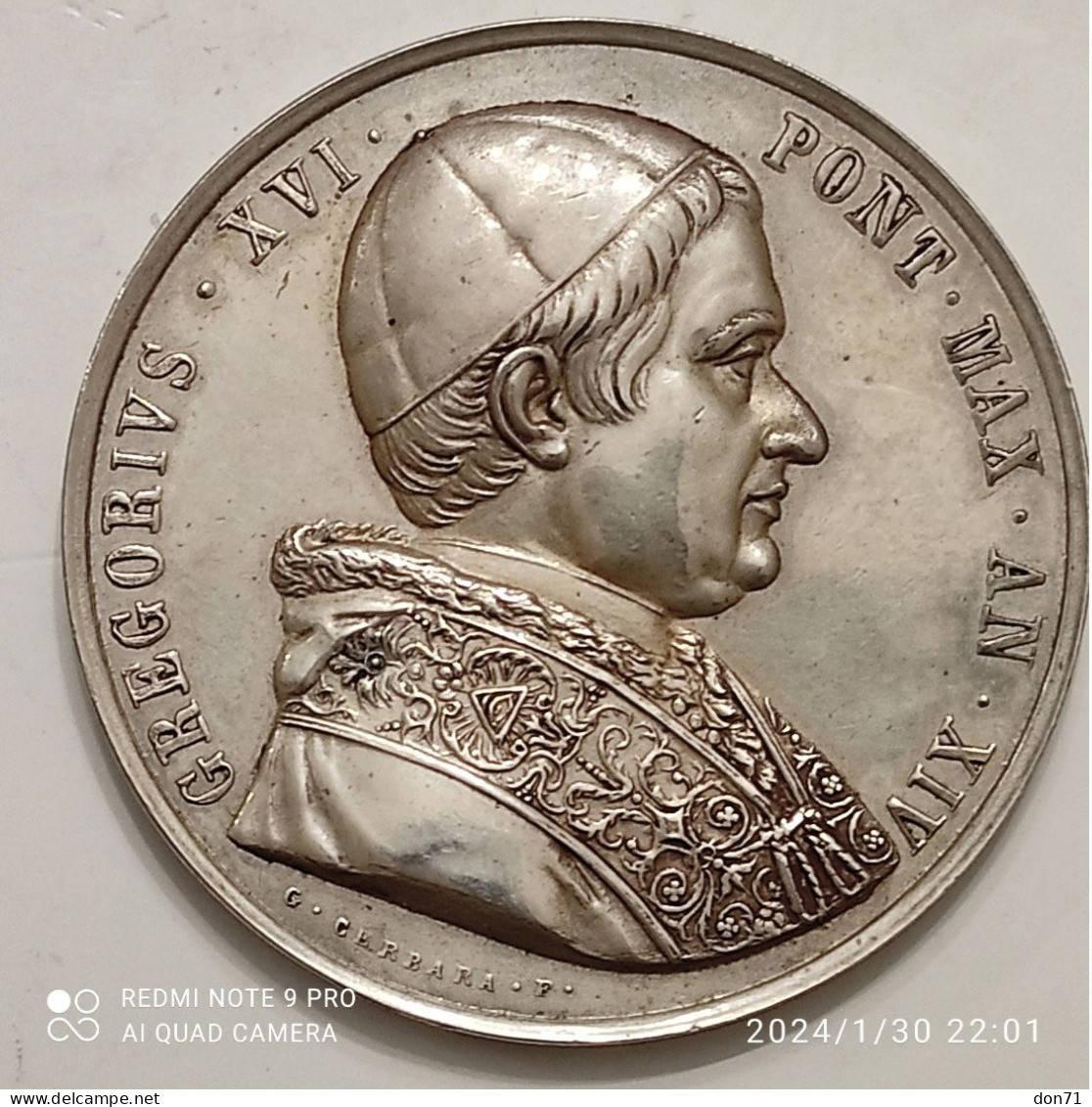 Stato Pontificio - Medaglia AG Gregorio XVI - Monarchia/ Nobiltà