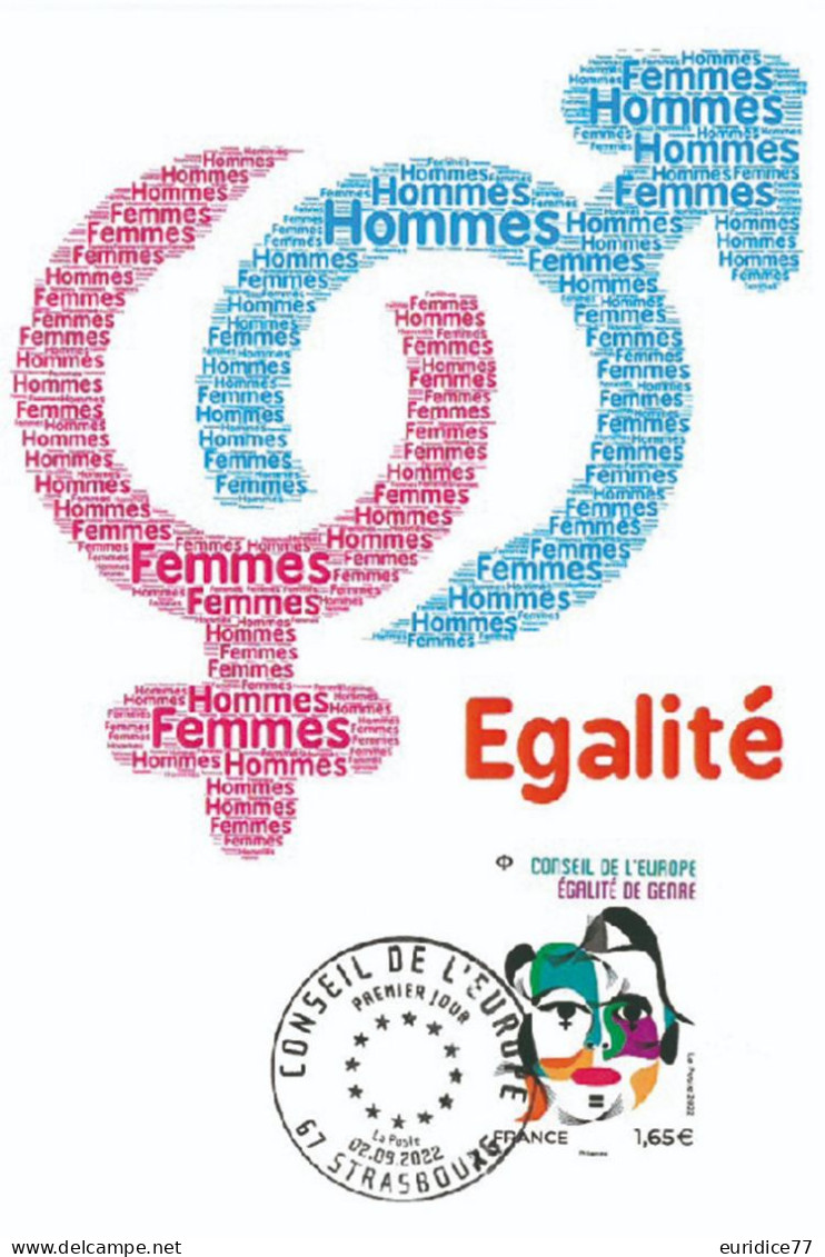 France 2022 - Conseil De L'Europe Egalite De Genre Carte Maximum - 2020-…