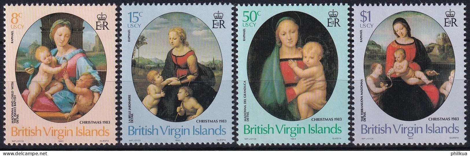 MiNr. 460 - 463 Jungferninseln 1983, 7. Nov. Weihnachten: 500. Geburtstag Von Raffael - Postfrisch/**/MNH - Iles Vièrges Britanniques