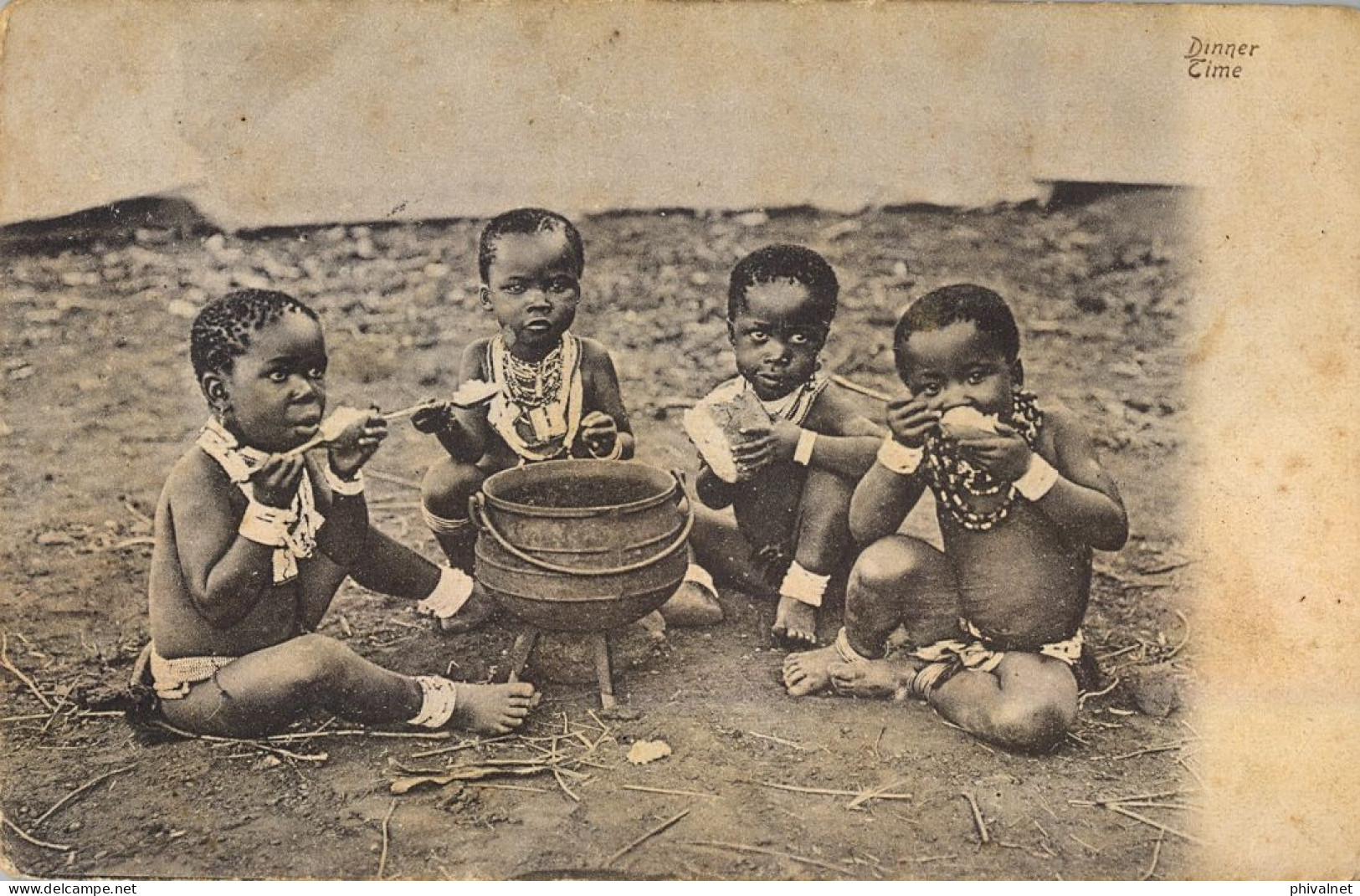 1908 , CABO DE BUENA ESPERANZA / ALFRED DOCK , T.P. CIRCULADA A EILSHAUSEN , " DINNER TIME " - Kap Der Guten Hoffnung (1853-1904)