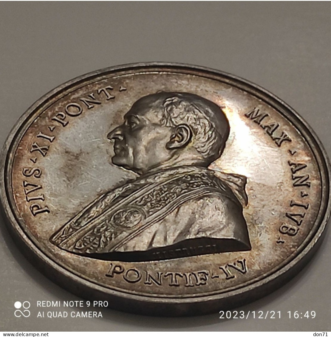 Vaticano - Pio XI Medaglia AG - Monarchia/ Nobiltà