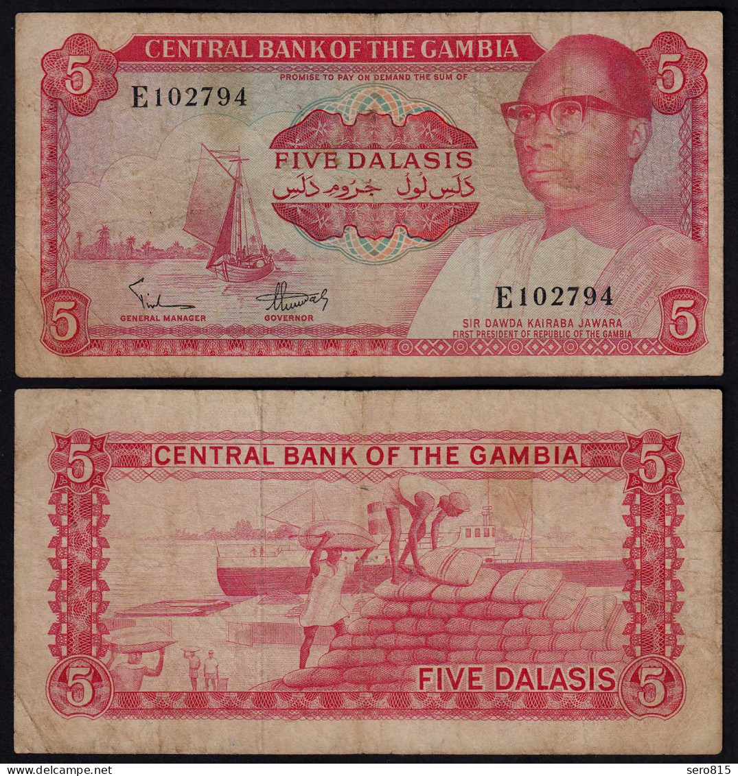 Gambia 5 Dalasi Banknote ND (1972-86) Pick 5a F (4)     (25318 - Sonstige – Afrika