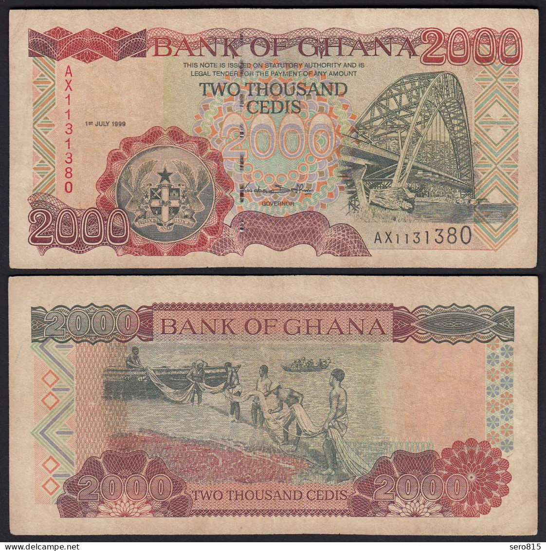 Ghana 2000 Cedis Banknote 1999 Pick 33d VF (3)   (25279 - Andere - Afrika