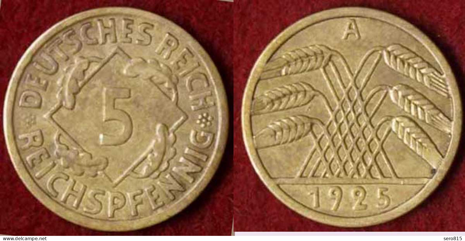 5 Reichs-Pfennig DR 1925 A Jäger Nr. 316      (9810 - 5 Renten- & 5 Reichspfennig