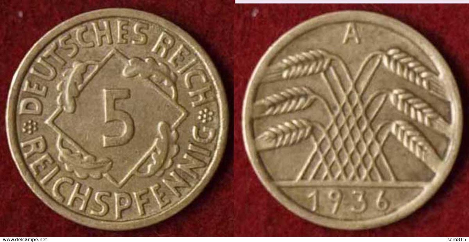 5 Reichs-Pfennig DR 1936 A Jäger Nr. 316    (9811 - 5 Rentenpfennig & 5 Reichspfennig