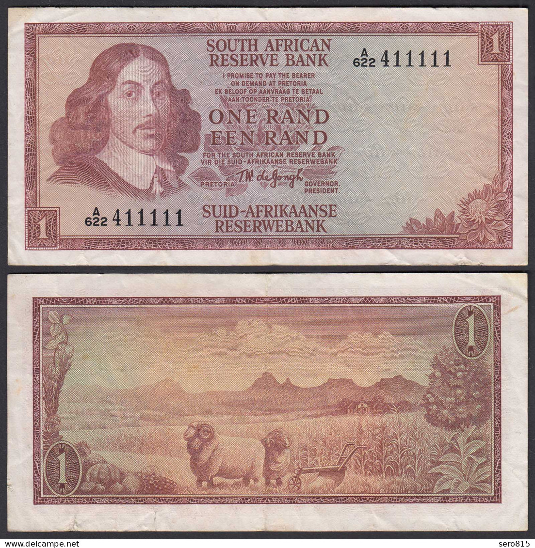 Südafrika - South Africa 1 Rand (1967) Pick 110b VF (3)     (25563 - Sonstige – Afrika
