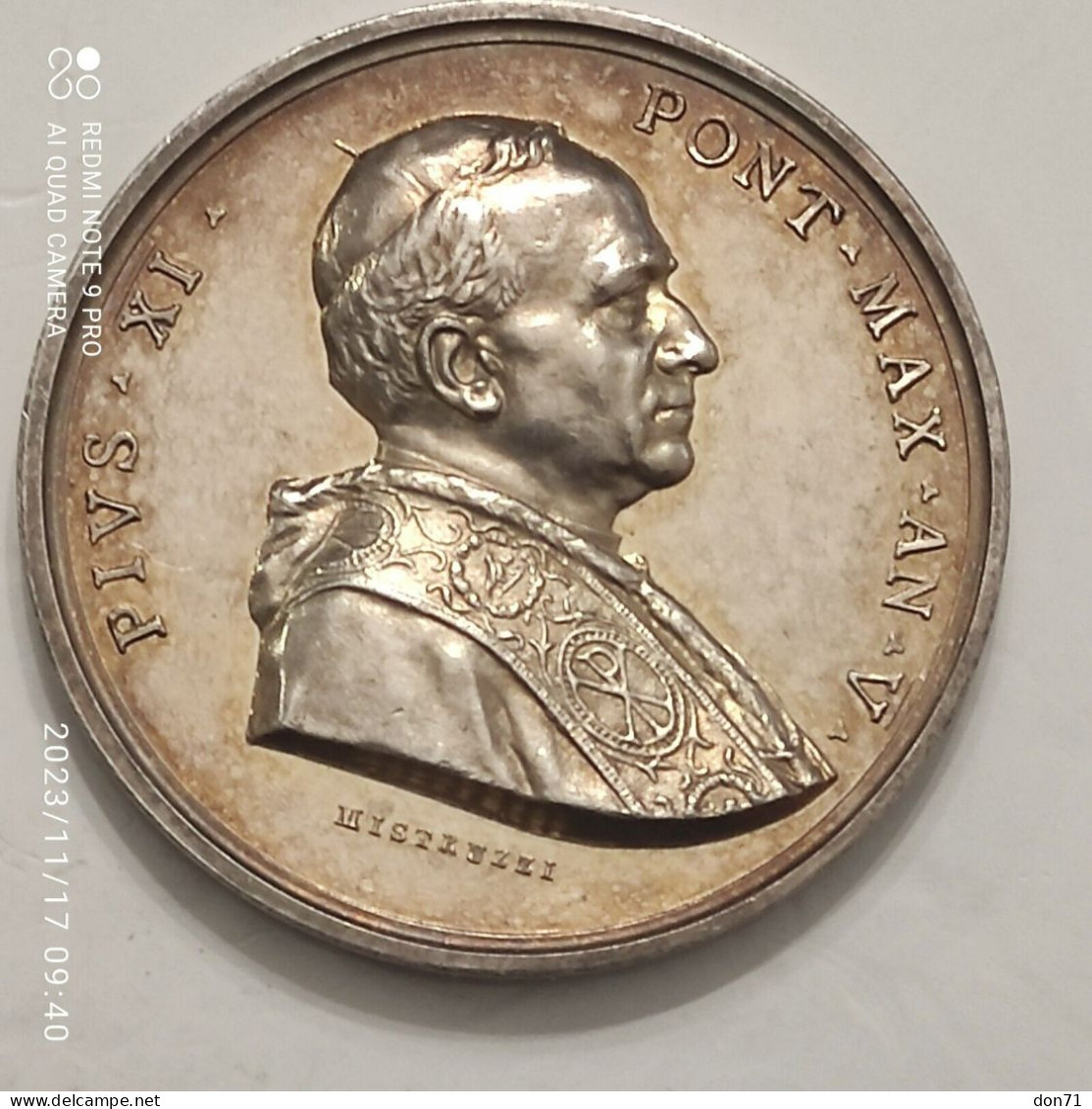 Vaticano - Pio XI Medaglia AG - Monarchia/ Nobiltà