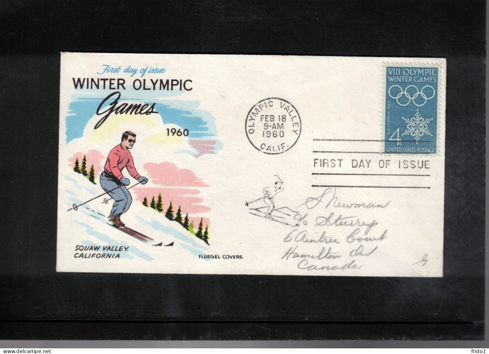 USA 1960 Olympic Games Squaw Valley FDC - Hiver 1960: Squaw Valley