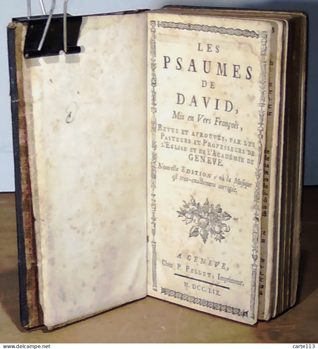 ANONYME  - LES PSAUMES DE DAVID MIS EN VERS FRANCOIS, REVUS ET APPROUVES PAR LES - 1701-1800