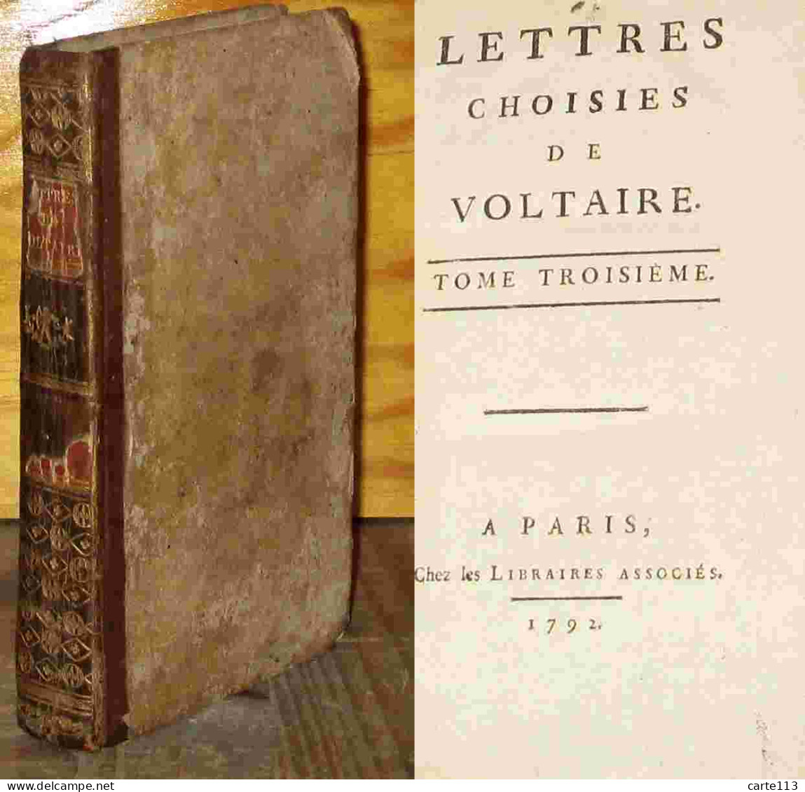 VOLTAIRE     - LETTRES CHOISIES - TOME TROISIEME - 1701-1800