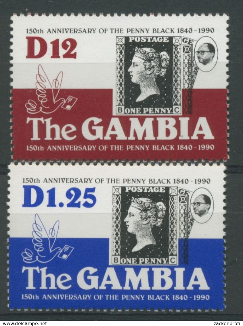 Gambia 1990 150 Jahre Briefmarken Penny Black 1031/32 Postfrisch - Gambia (1965-...)